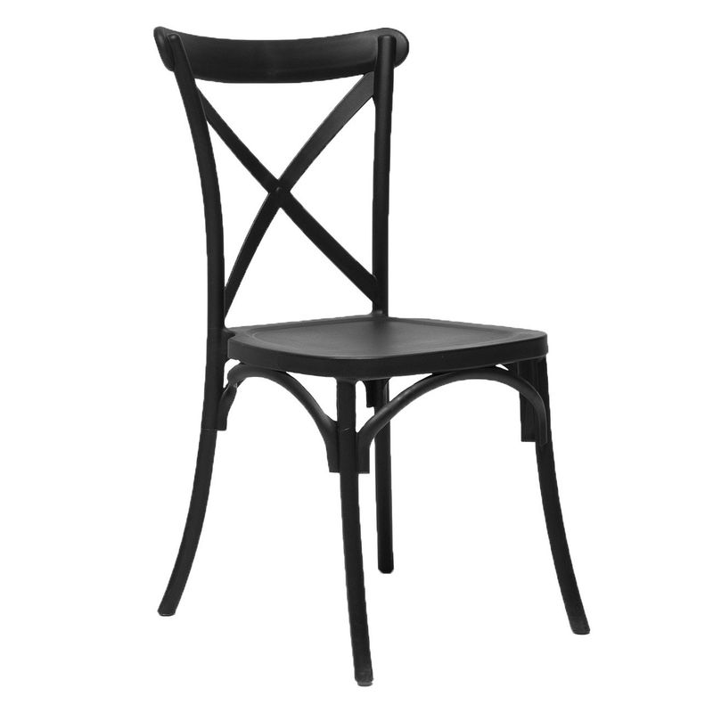 EL BARCO - Silla diseño Crossback Retro Negra