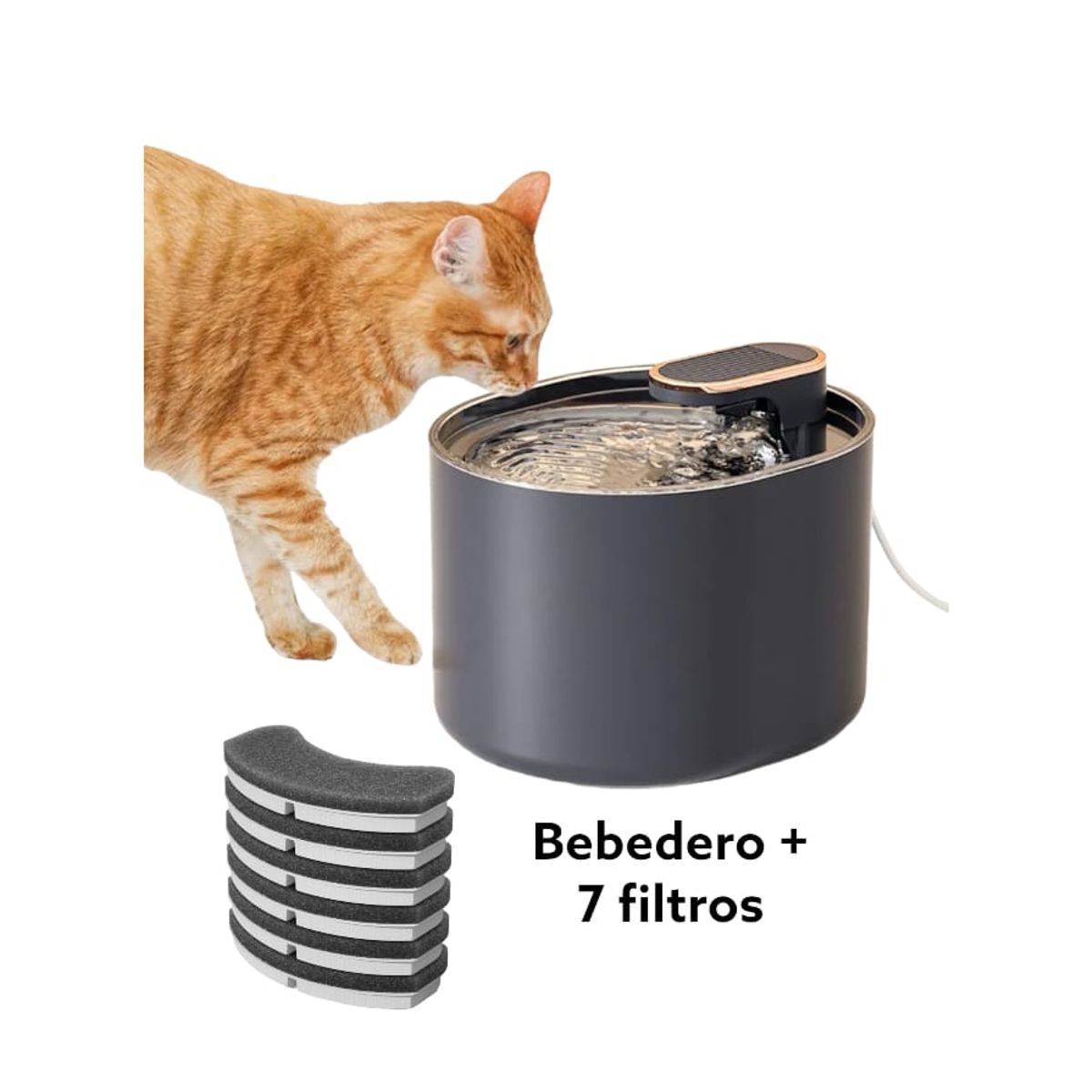 GENERICO - Bebedero Eléctrico + 7 Filtros Para Mascotas