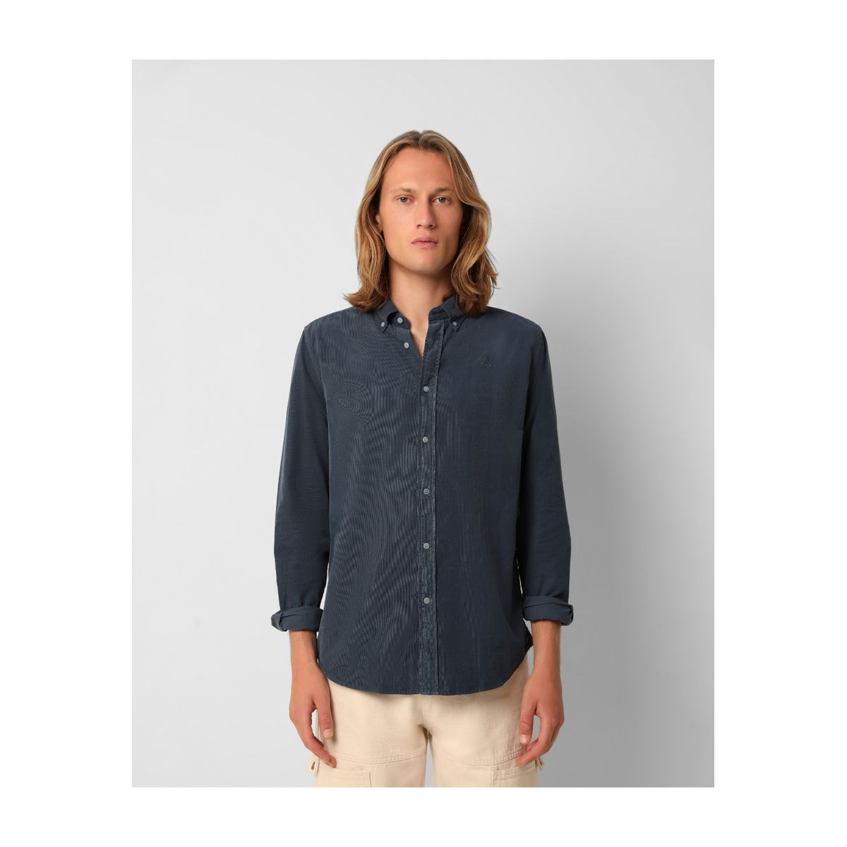 SCALPERS - Camisa Pana Cotelé Cuello Con Botones Blue