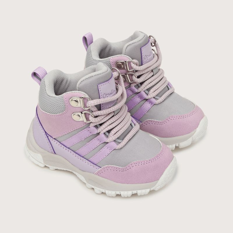OPALINE - Botin de niña outdoor cordón Lila 20 a 29