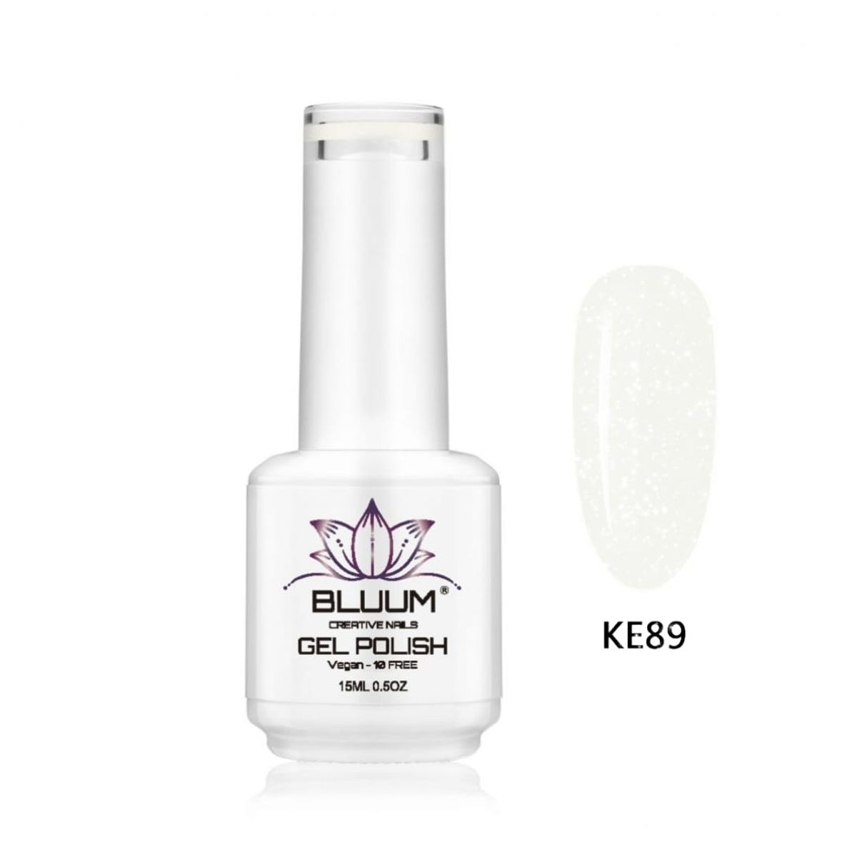 BLUUM - Esmalte Permanente Blanco Lechoso Microglitter 15 ml