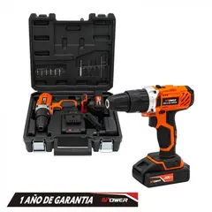 GENERICO - Taladro Inalambrico Percutor 20v 10mm 13 Acc+2Bat 2ah+Maleta