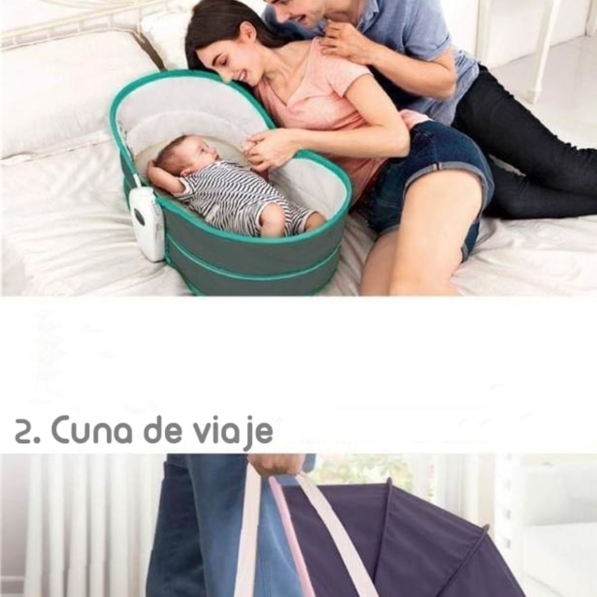 LUBABYCAS - Cuna Moisés 5 En 1 Vibración Mosquitero Lubabycas Rosada