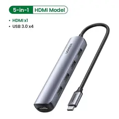 UGREEN - Mini Hub Adaptador Usb C 5 En 1 3.0 5gbps - Hdmi 4k