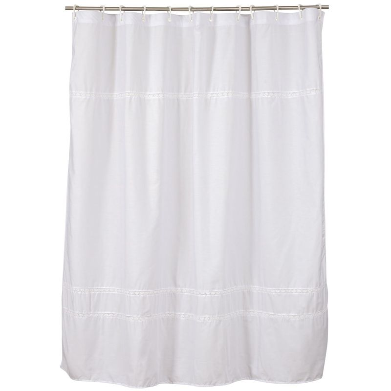 GENTILE - CORTINA DE BAÑO  200 x 200 cms DISEÑO PREGO COLOR BLANCO