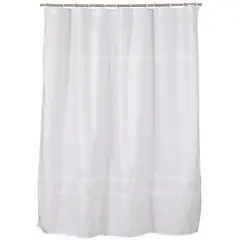 GENTILE - CORTINA DE BAÑO 200 x 200 cms DISEÑO PREGO COLOR BLANCO
