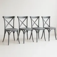 Pack 4 Sillas de Terraza o Comedor Crossback Danubio - Gris