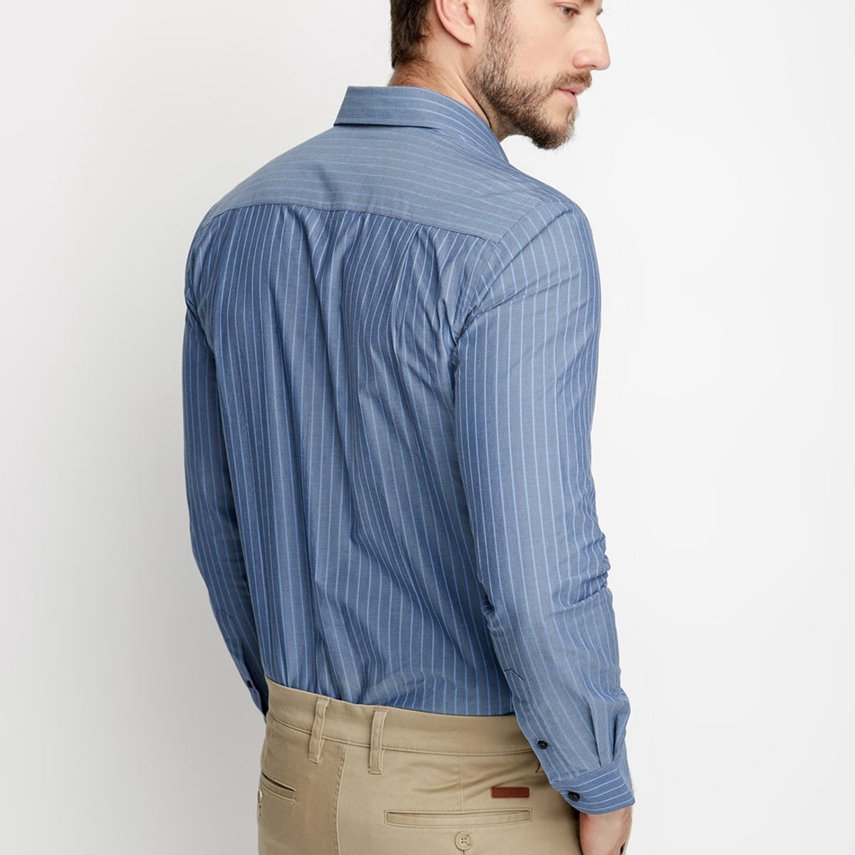 FEROUCH - Camisa Striped Color F Celeste Ferouch