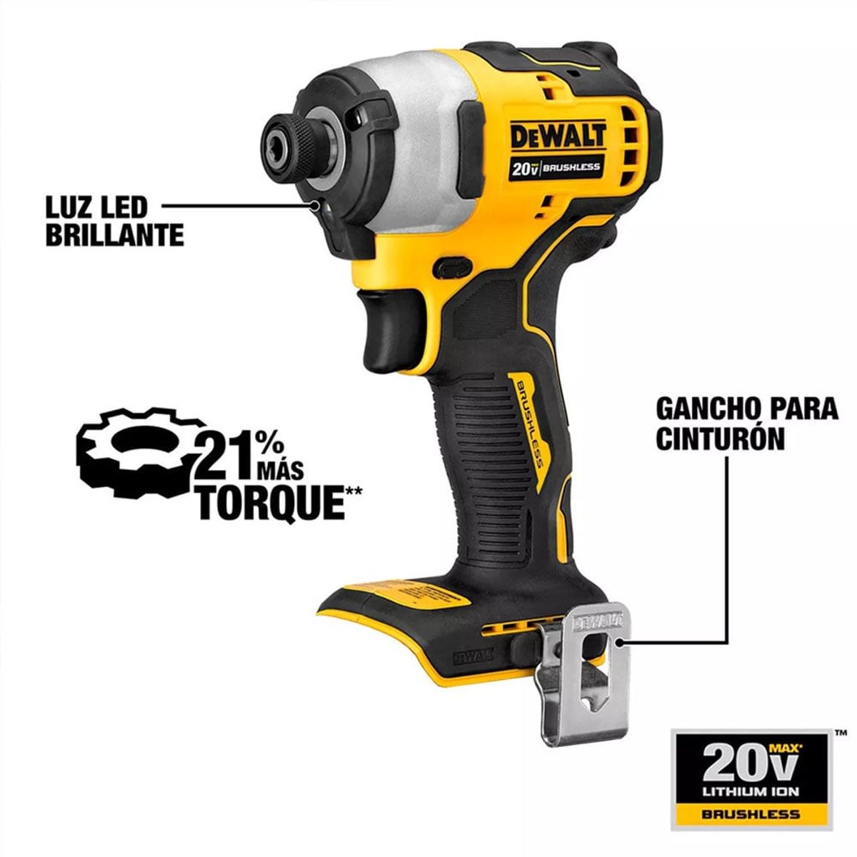 DEWALT - ATORNILLADOR IMPACTO INAL ATOMIC 20V DEWALT DCF809D2-B2