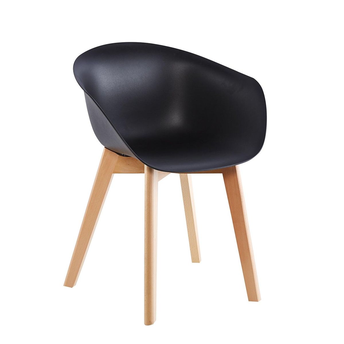 MIDTOWN - Pack x4 Sillas de Comedor con Apoyabrazos Tulip Negra Midtown - Negro