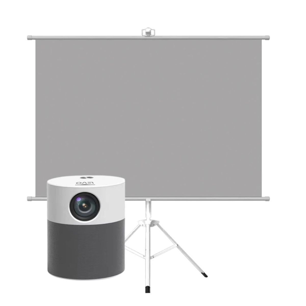 LEVO - Proyector Led Portátil 360º + Telón Mural 60 pulgadas Levo