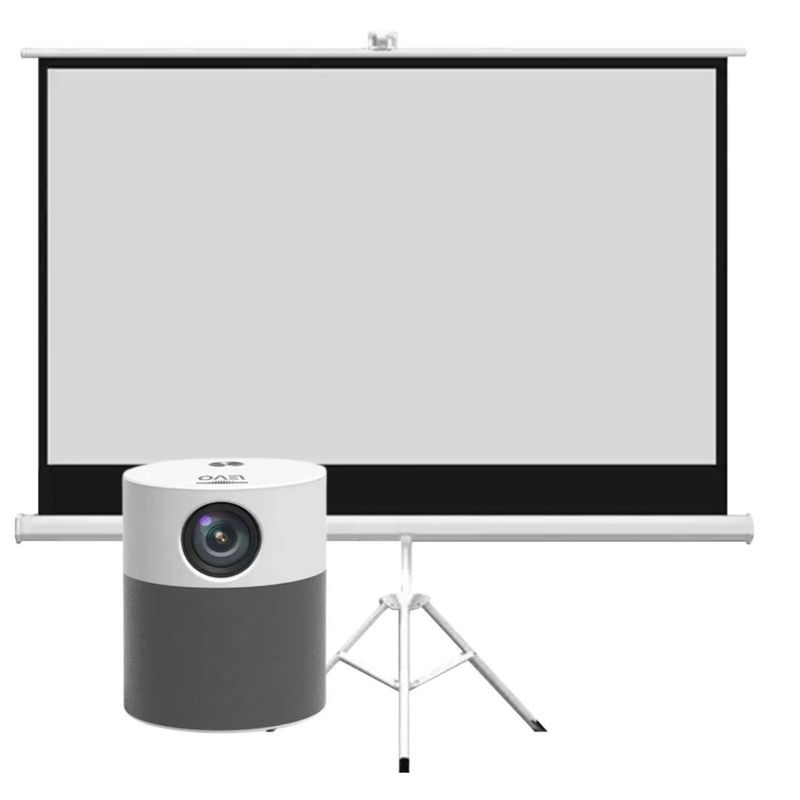 LEVO - Proyector Led Portátil 360º + Telón Mural 100 pulgadas Levo