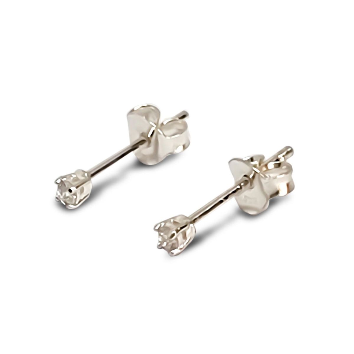 COGGIOLA - Aros Circón Punto De Luz Blanco 2mm Grifas Plata Fina 925