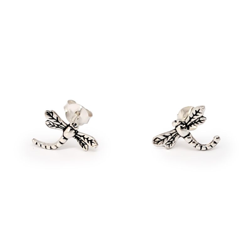 ANDREA COGGIOLA JOYAS - Aros Libélula Plata Fina 925 Envejecida