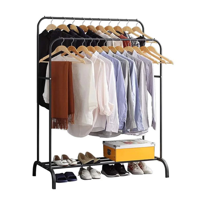 GENERICO - Perchero Organizador Doble De Ropa Resistente Negro
