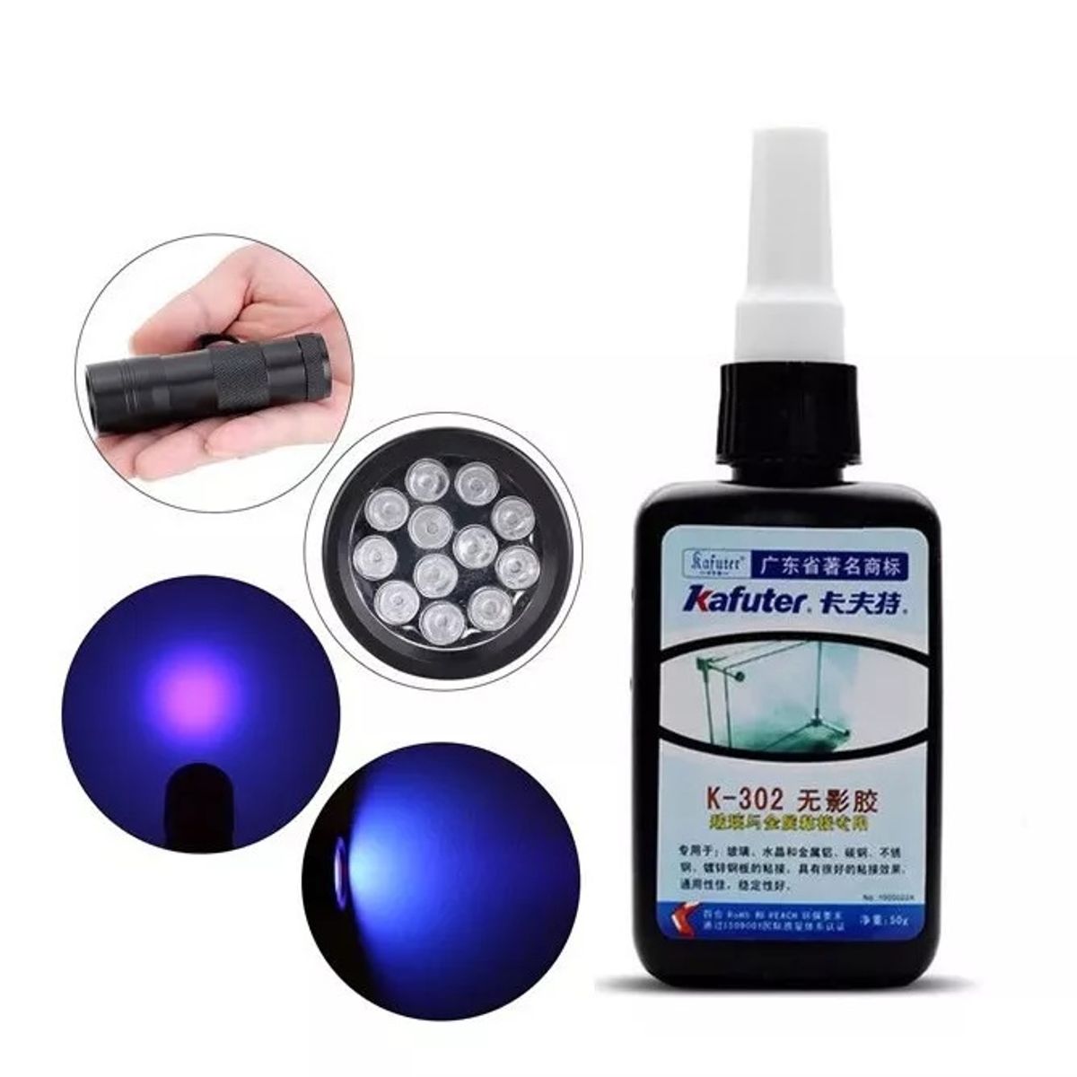 GENERICO - Pegamento Uv Adhesivo Para Cristal Con Metal Aluminio 50ml.