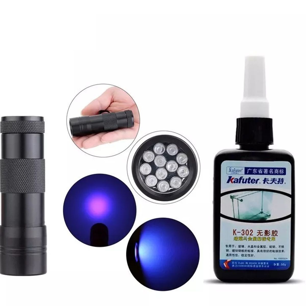 GENERICO - Pegamento Uv Adhesivo Para Cristal Con Metal Aluminio 50ml.