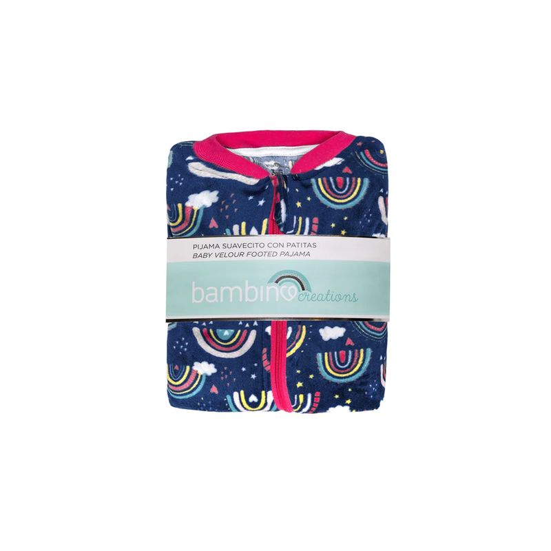 BAMBINO - Pijama Suavecito Arcoiris Bambino - Azul