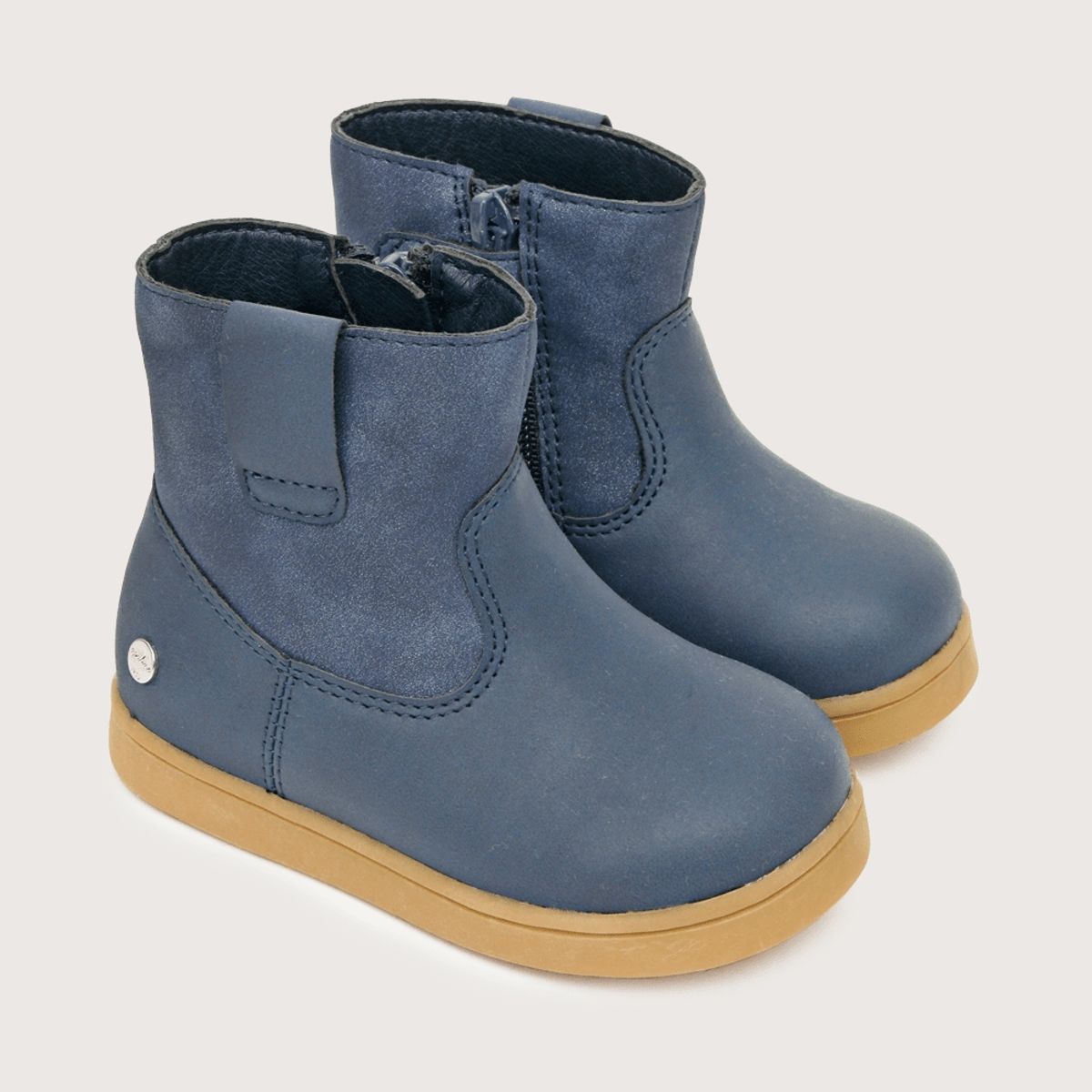 OPALINE - Bootie de niña vaquera brillo con cierre azul (20 a 29)