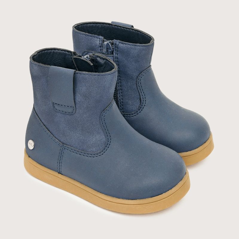 OPALINE - Bootie de niña vaquera brillo con cierre azul (20 a 29)