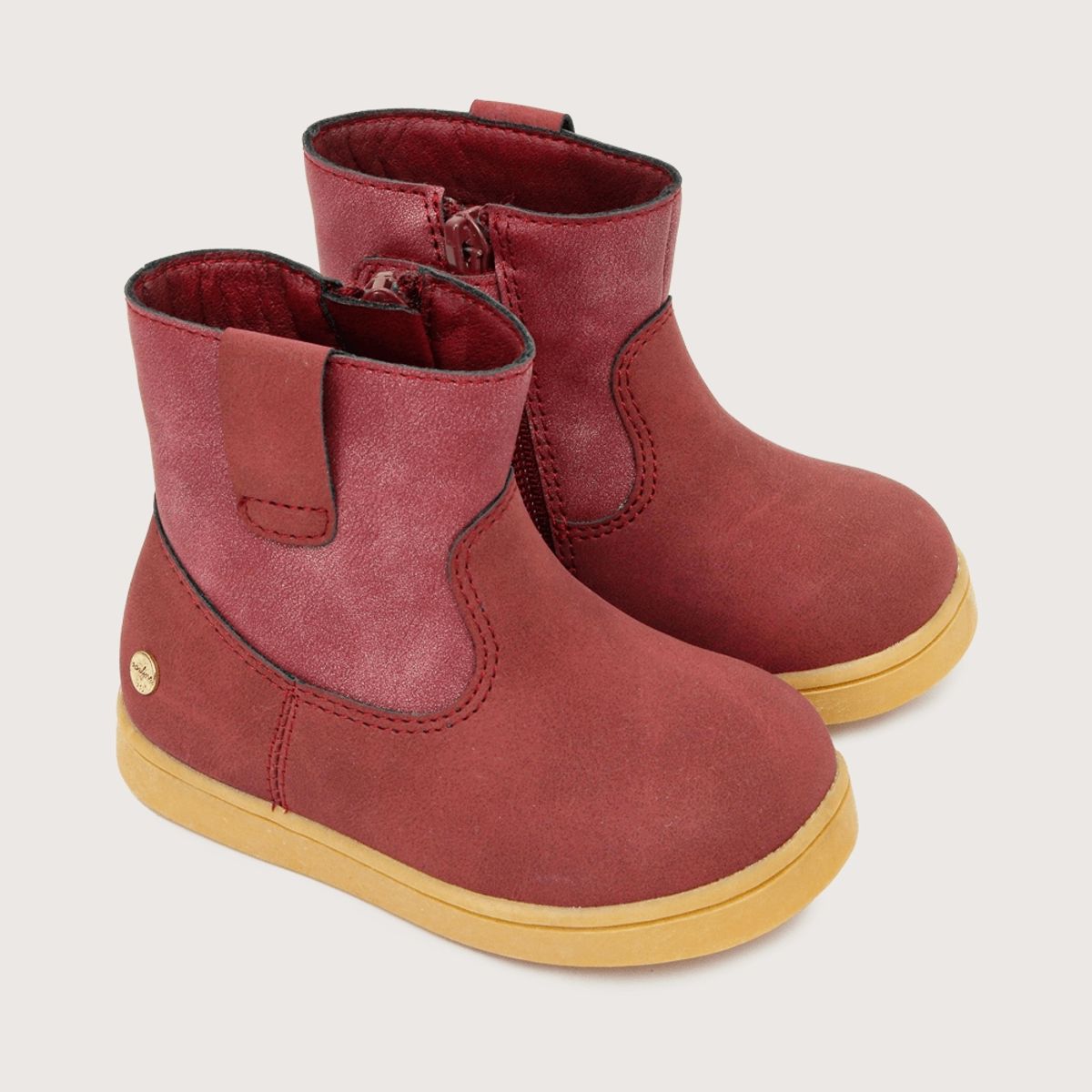 OPALINE - Bootie de niña vaquera brillo con cierre rojo 20 a 29