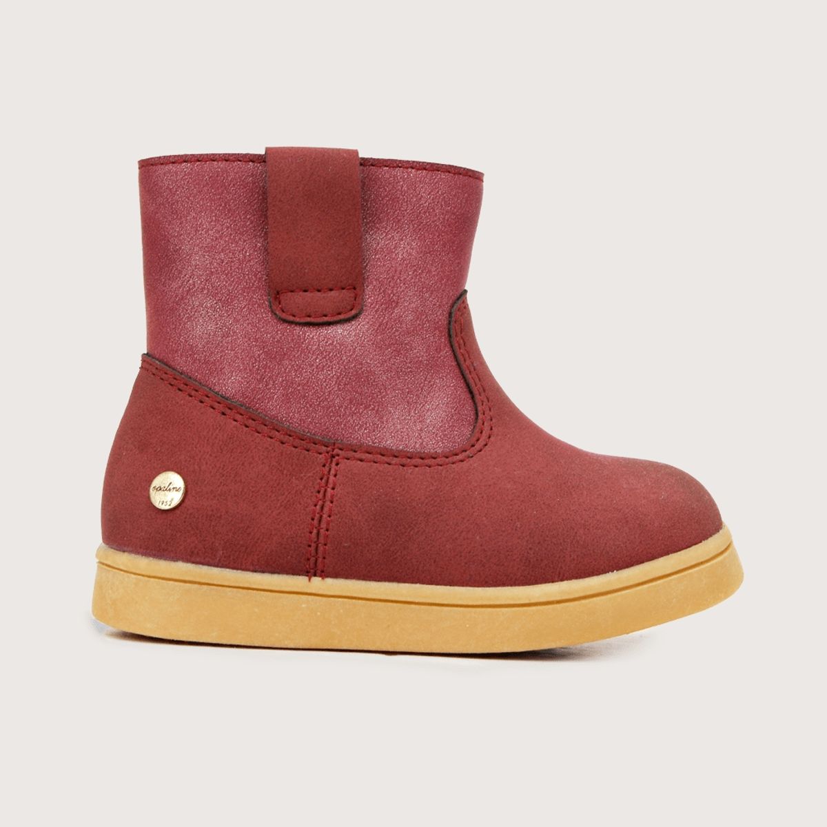 OPALINE - Bootie de niña vaquera brillo con cierre rojo 20 a 29