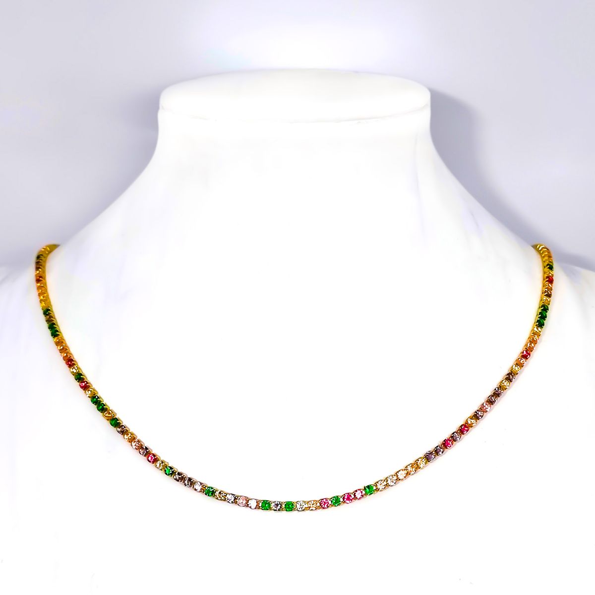 ANDREA COGGIOLA JOYAS - Collar Choker Circones Colores Enchapado Oro 18K