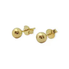 ANDREA COGGIOLA JOYAS - Aros Bola Lisa 5mm Enchapado Oro 18K.-