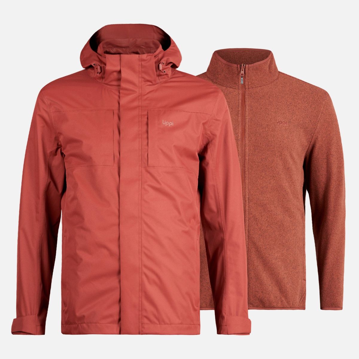 LIPPI - Chaqueta Hombre Tres Cruces Fusion-3 Hoody Jacket Vino Lippi