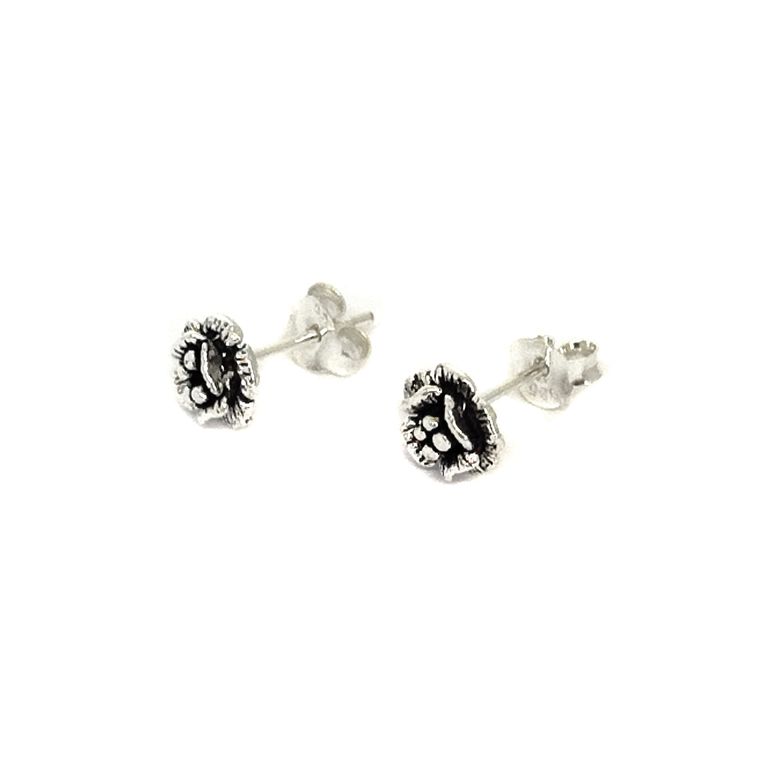Aros Rosa Pistilo Plata Fina 925 Plateado TALLA UNICA