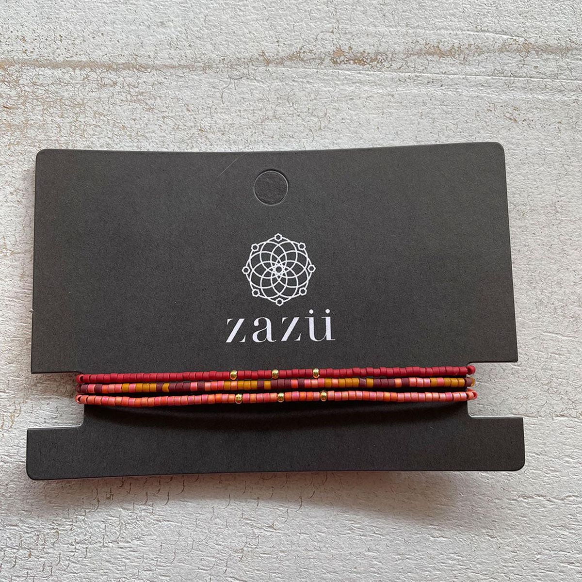 ZAZU - Pack Pulseras Terracota y Burdeo con Mostacillas Bañadas en Oro