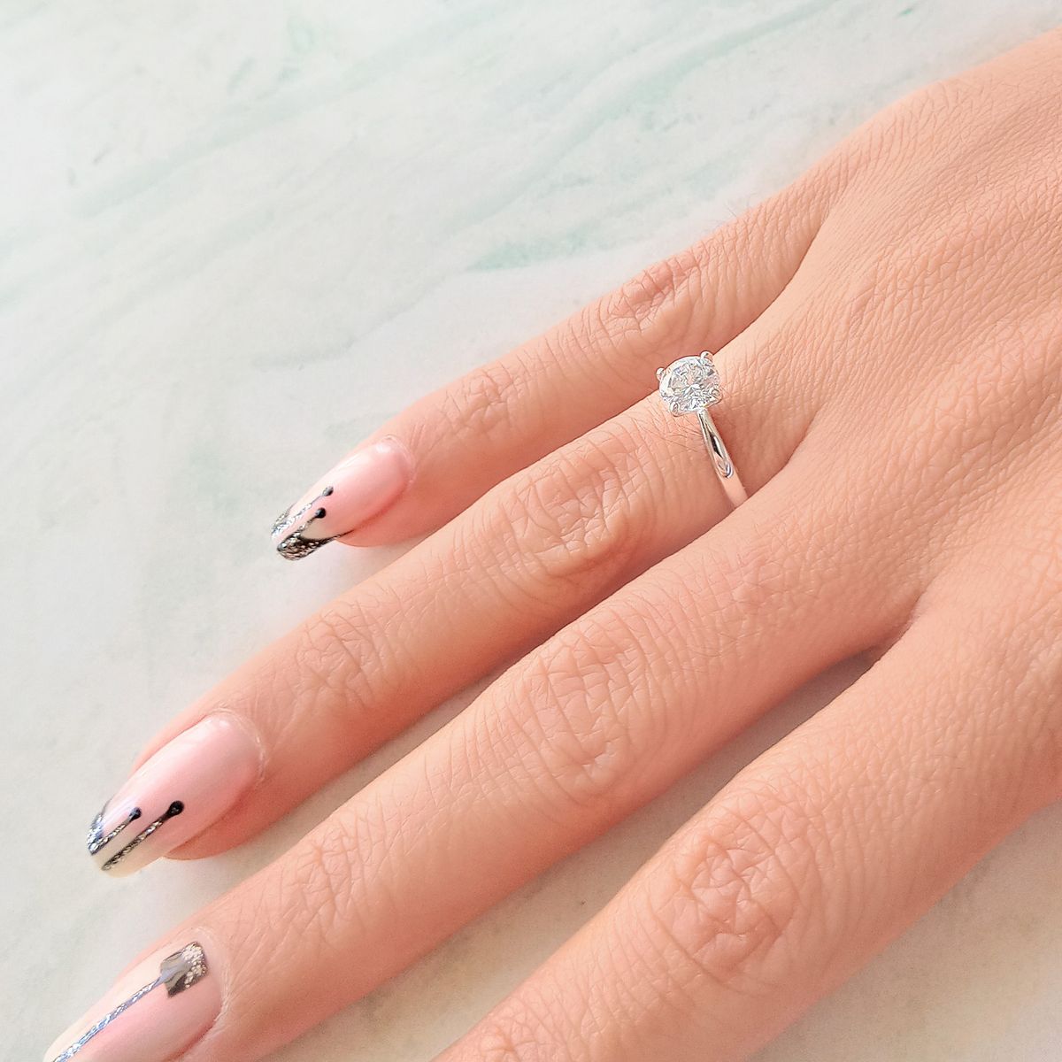 COGGIOLA - Anillo Solitario Plata Fina 925