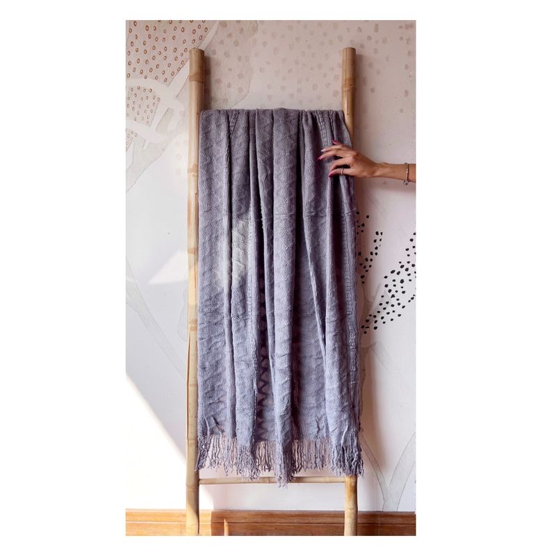 MANDIRHOME - Manta Gris Rombo 180x120cms
