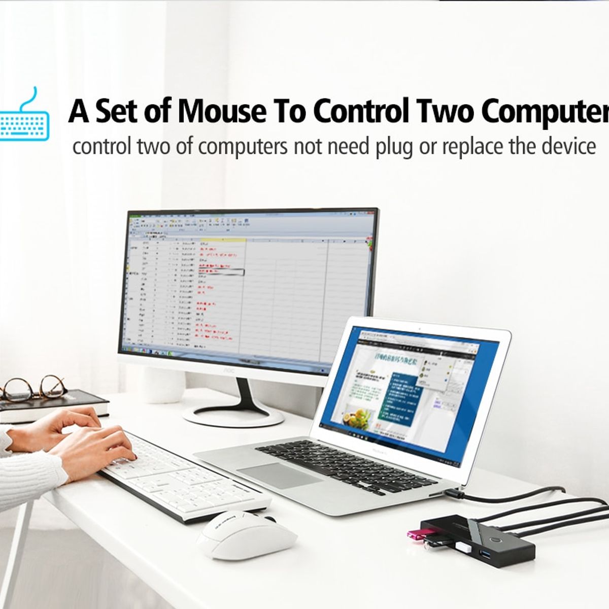 UGREEN - Conmutador Switch Interruptor Selector Kvm Usb 3.0 - Ugreen