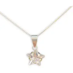 GENERICO - Collar Cadena Juvenil Estrella Blanca Plata Fina Ley 925…