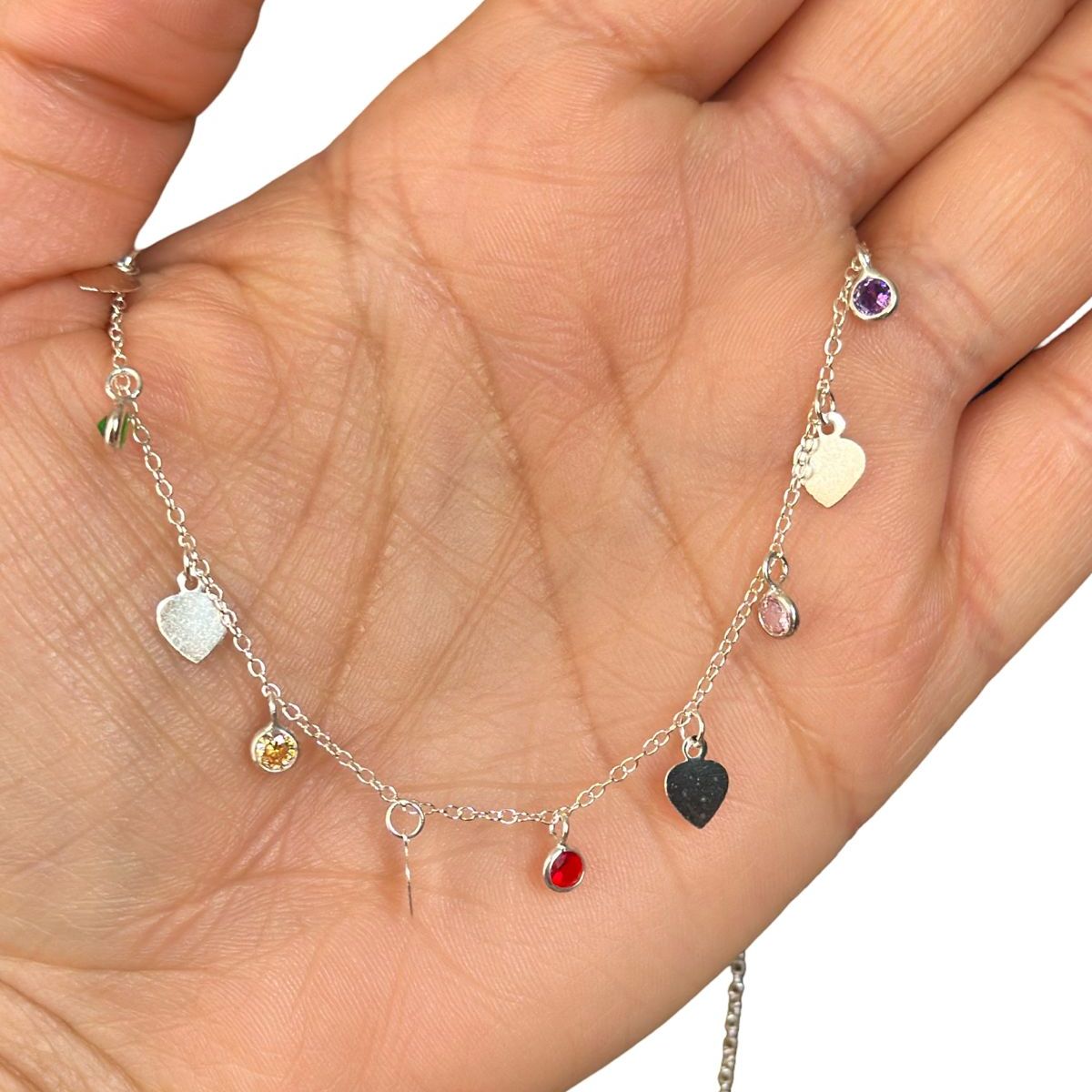 GENERICO - Collar Cadena Corazones Calados Circones Plata Fina Ley 925…