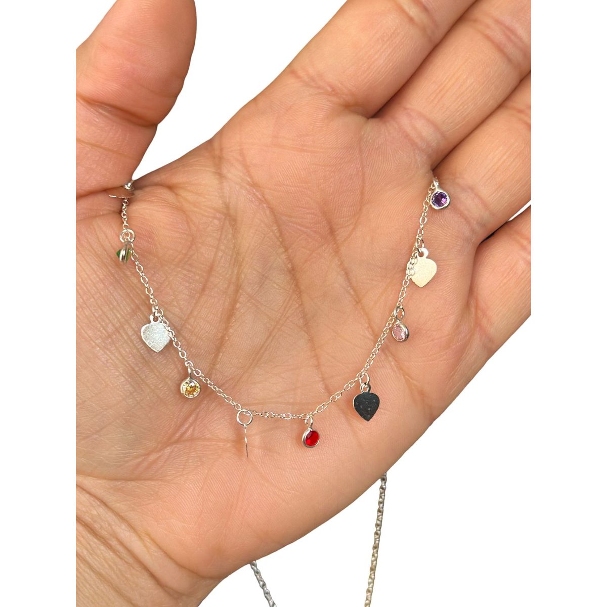 GENERICO - Collar Cadena Corazones Calados Circones Plata Fina Ley 925…