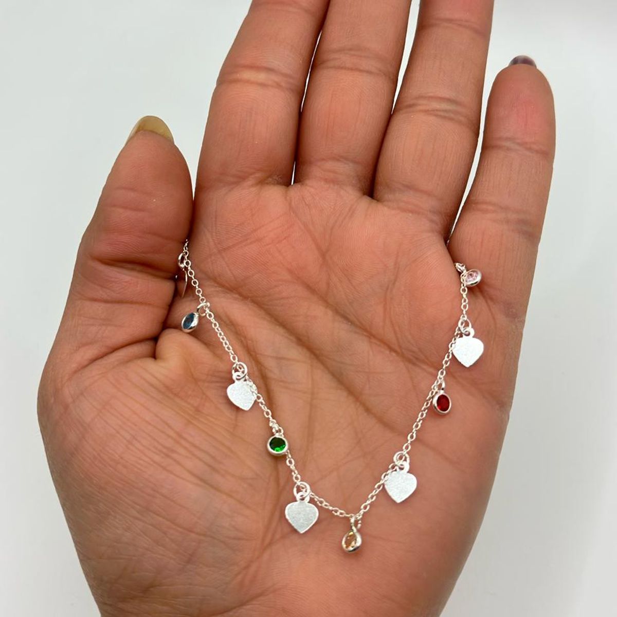 GENERICO - Collar Cadena Corazones Calados Circones Plata Fina Ley 925…