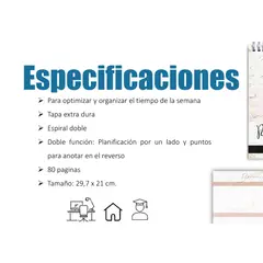 ASCOTT - Calendario Agenda Planificador Semanal TD 80hj Rose