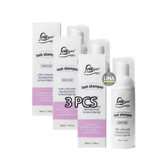 LOVEYES - Pack 3 Shampoo Para Pestañas Extensiones Espuma Limpiadora