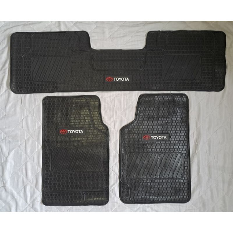 GENERICO - PISOS DE GOMA 3 PIEZAS PARA AUTOMOVIL Y CAMIONETA TOYOTA