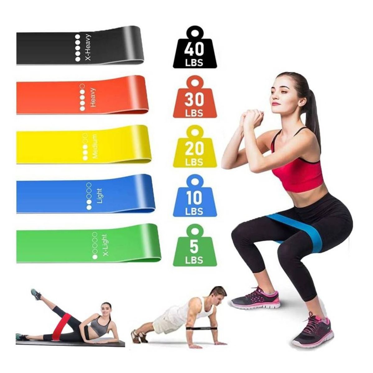 GENERICO - Bandas Elásticas Fitness De Resistencia Ejercicio Set