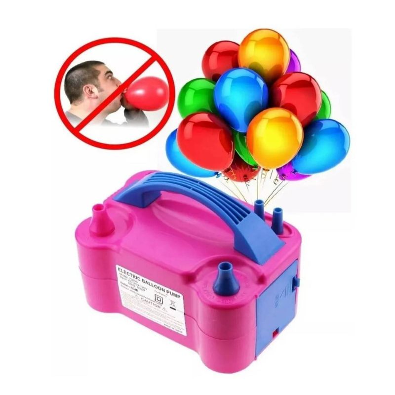 GENERICO - Inflador Máquina para inflar Globos Eléctrico 2 Inyectores