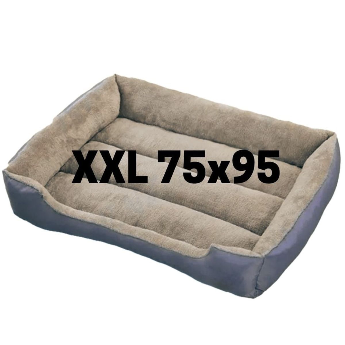 GENERICO - Cama Mascotas Perro grande XXl 75x95 Lavable Gato - Gris