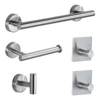Set De 5 Accesorios De Baño Acero Inoxidable plata