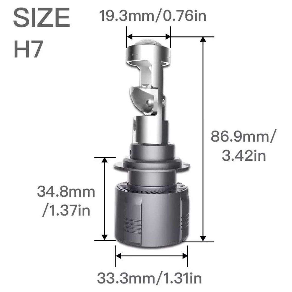 KUANGYE - Kit Focos Led Csp H7 Lupa 6500k Proyector 75w Premium