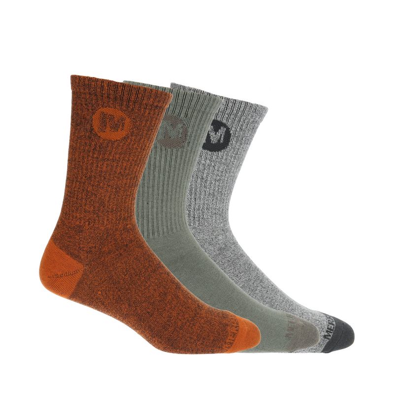 MERRELL - Pack 3 Calcetines Hombre Crew Naranjo MERRELL