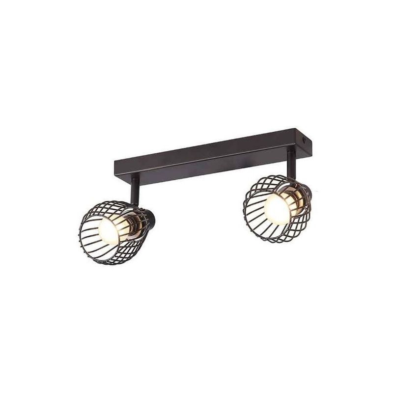 BP - Lámpara Techo Barra Beas 2 Luces Metal Negro Mate BYP