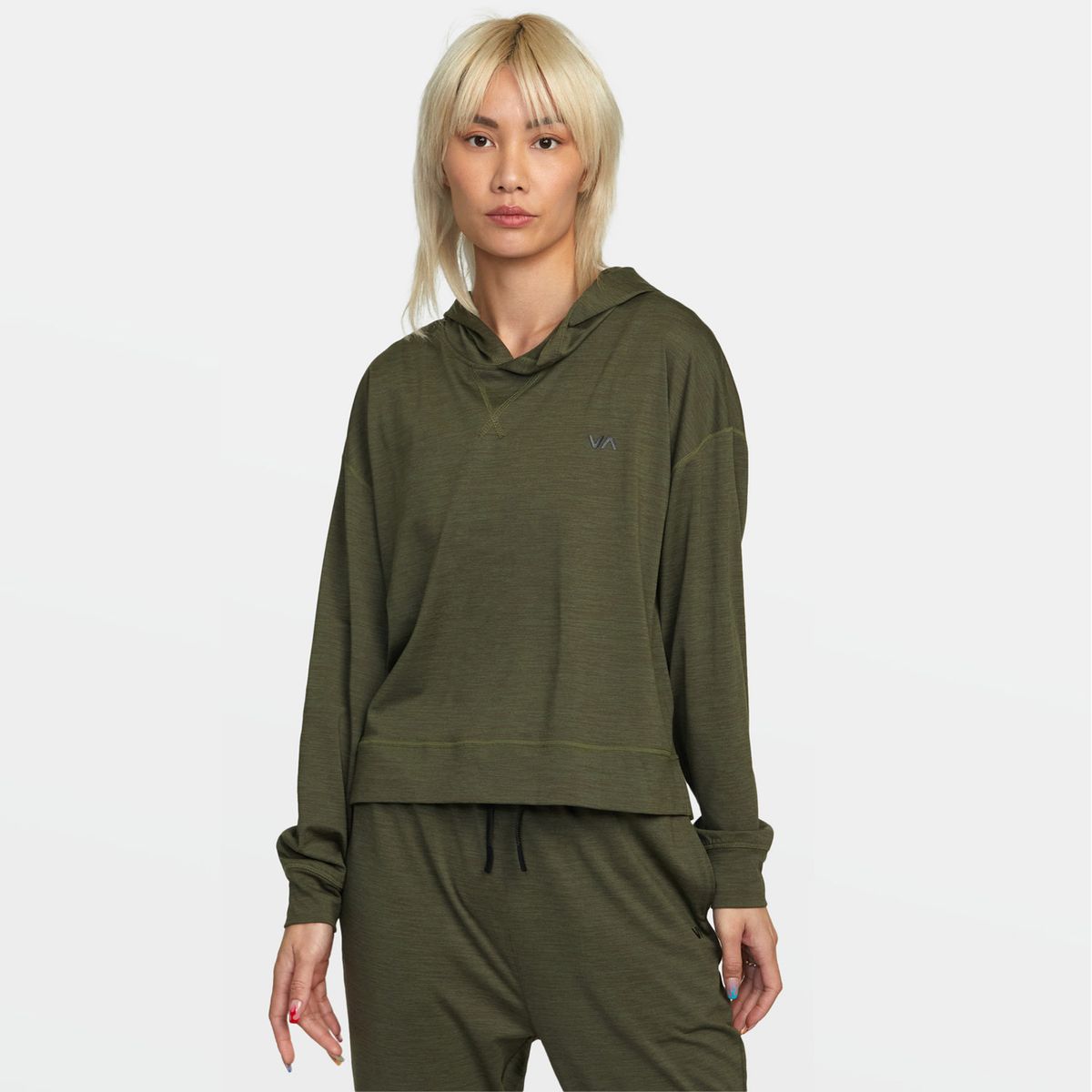 RVCA - Polerón Mujer Cablehoodcropls J Kt Verde RVCA