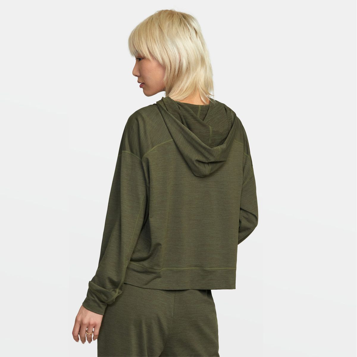 RVCA - Polerón Mujer Cablehoodcropls J Kt Verde RVCA